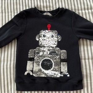 H & M flip sequins robot sweatshirt.